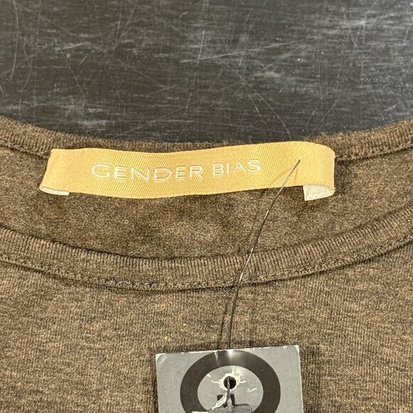NWT Gender Bias Sienna Brown Short Sleeve Capsule Shirt Top Womens Size Large - Picture 7 of 10